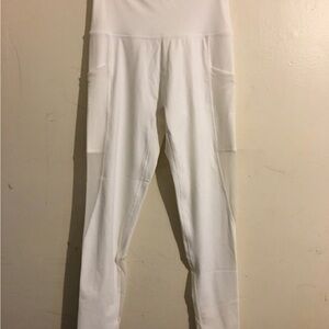 aerie Cream High-Rise Workout Leggings